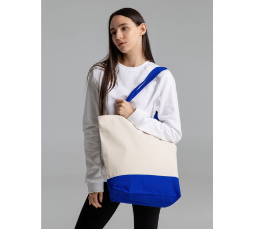 Сумка для покупок на молнии Shopaholic Zip, неокрашенная с синим