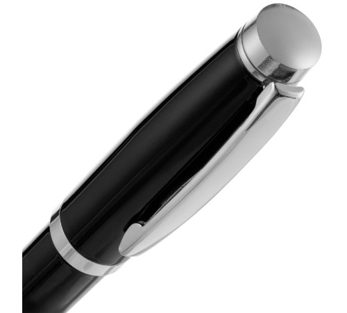 Ручка шариковая Letra Chrome, глянцевая, черная