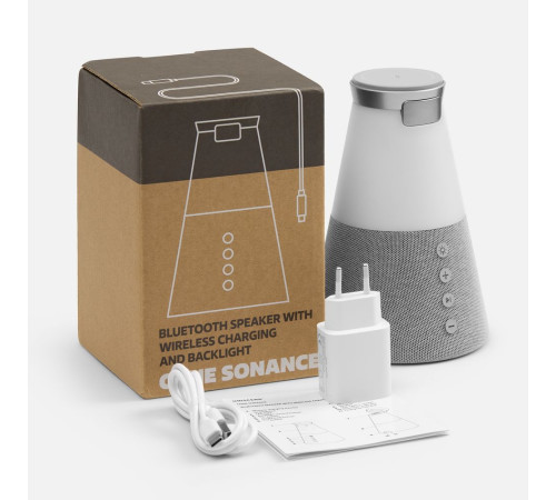 Bluetooth-колонка с беспроводной зарядкой и подсветкой Cone Sonance, серая