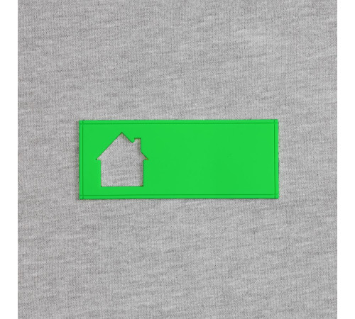 Лейбл из ПВХ с вырубкой «Дом», зеленый неон