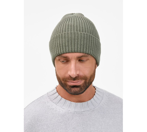 Шапка Catch Match без помпона, зеленая (полынь)