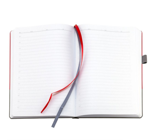 Ежедневник Horizon, недатированный, серый с красным