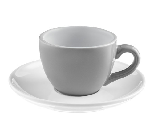 Чайная пара Cozy Morning, серая с белым