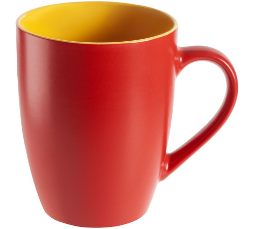 Кружка Bright Tulip, матовая, красная с желтым