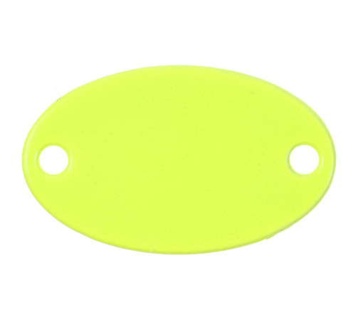 Шильдик металлический Alfa Oval, желтый неон