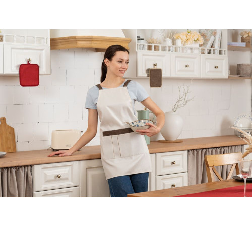 Фартук Settle In, светло-бежевый (молочный)