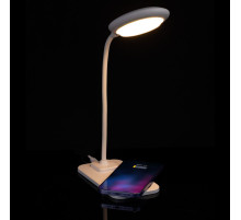 Настольная лампа с беспроводной зарядкой Modicum, белая