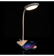 Настольная лампа с беспроводной зарядкой Modicum, белая