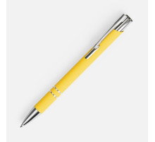 Ручка шариковая Keskus Soft Touch, желтая