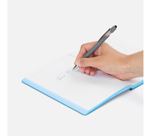 Ручка шариковая Pointer Soft Touch со стилусом, серая