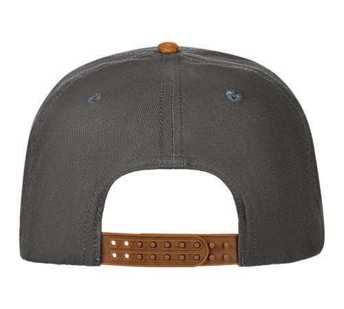 Бейсболка Foreside с прямым козырьком, серая с коричневым