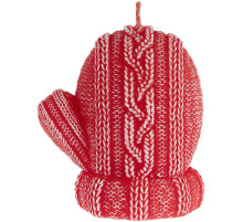 Свеча Kniteam, варежка, красная