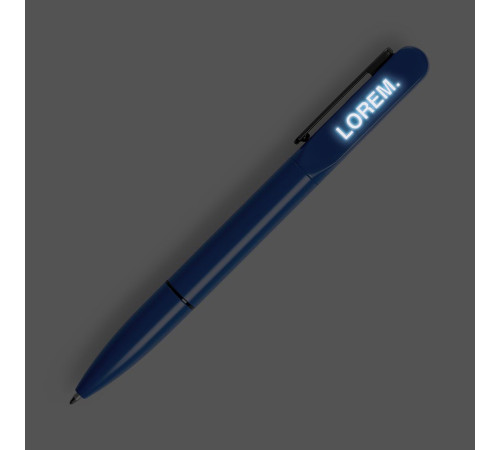Ручка шариковая Lucenti с подсветкой логотипа, в футляре, синяя