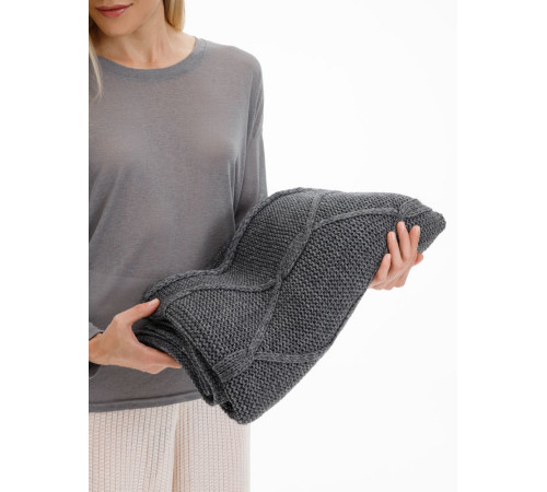 Плед Curve Verve, серый меланж (маренго)