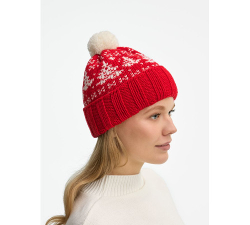 Шапка Holidale, красная с молочным