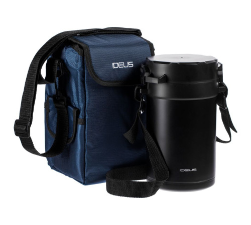 Термос для еды Jiayi в термочехле, черный