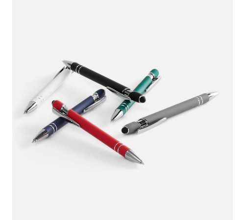 Ручка шариковая Pointer Soft Touch со стилусом, серая