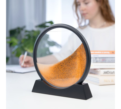 Песочная картина-антистресс Pleasantville, черная с оранжевым