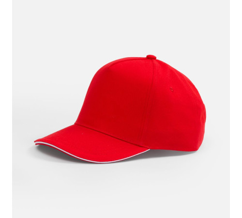 Бейсболка Classic 2.0, красная с белым кантом