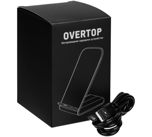 Беспроводное зарядное устройство с быстрой зарядкой Overtop, черное