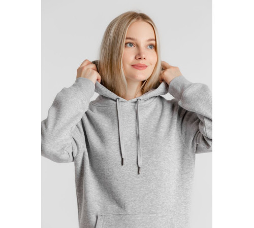 Толстовка с капюшоном унисекс King, серый меланж