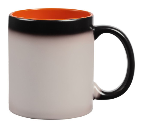 Кружка-хамелеон On Display, матовая, черная с оранжевым