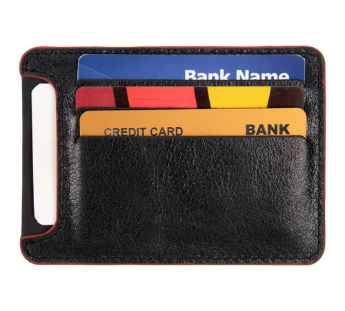 Чехол для карточек Arrival, черный с красным