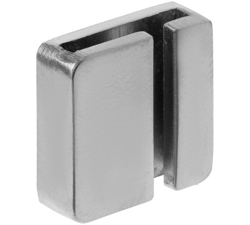 Квадратный шильдик на резинку Epoxi, матовый серебристый