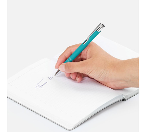 Ручка шариковая Keskus Soft Touch, бирюзовая