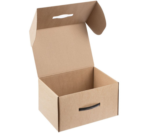 Коробка Matter High Light, крафт с черной ручкой