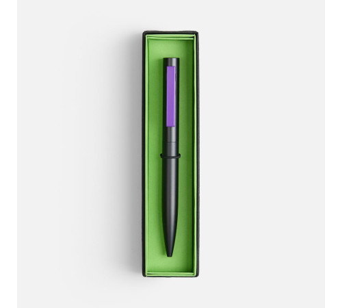 Ручка шариковая Inkolor в футляре, черная с фиолетовым