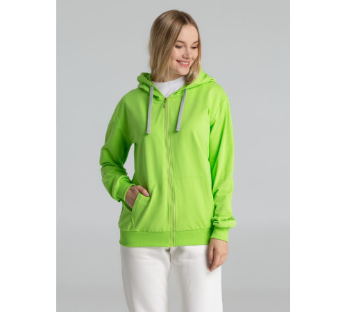 Толстовка на молнии с капюшоном Unit Siverga, зеленое яблоко