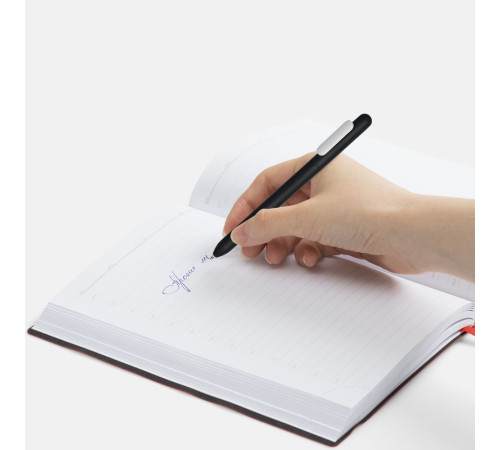 Ручка шариковая Swiper Soft Touch, черная с белым