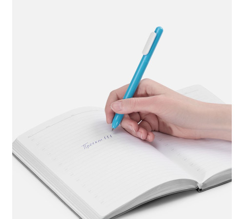 Ручка шариковая Swiper, голубая с белым