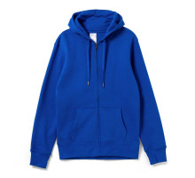 Толстовка на молнии с капюшоном унисекс King, ярко-синяя