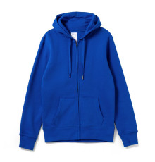 Толстовка на молнии с капюшоном унисекс King, ярко-синяя