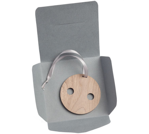 Деревянная подвеска Carving, в форме пуговицы Санты