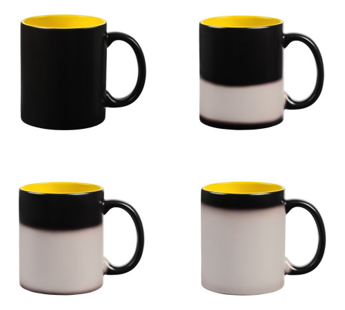 Кружка-хамелеон On Display, матовая, черная с желтым