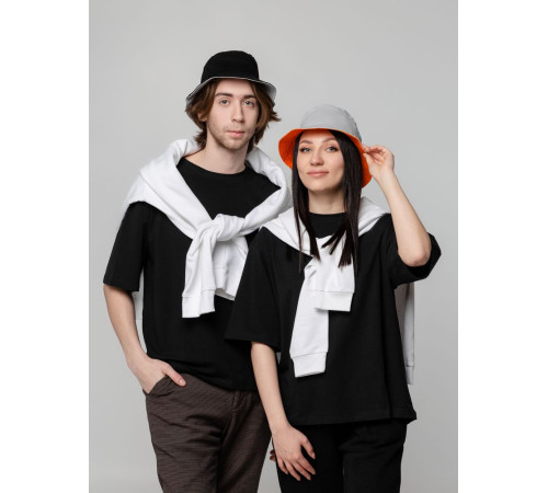 Панама Summer двусторонняя, черная с серым