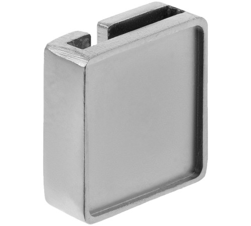 Квадратный шильдик на резинку Epoxi, матовый серебристый