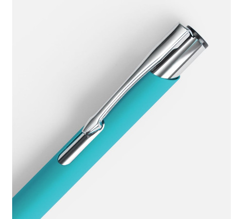 Ручка шариковая Keskus Soft Touch, бирюзовая