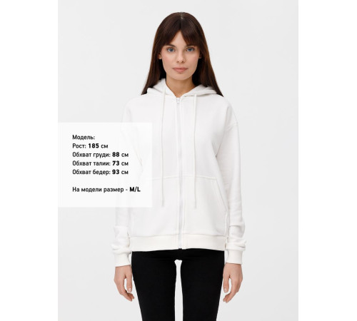 Толстовка унисекс оверсайз на молнии Zippy Terry, белая