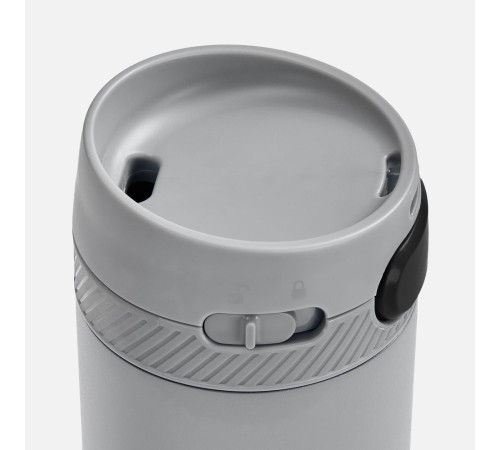 Термостакан X1 с цветной кнопкой, серый с черным