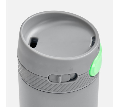 Термостакан X1 с цветной кнопкой, серый с зеленым