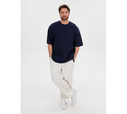 Джемпер с коротким рукавом Siluetti Volumica, темно-синий