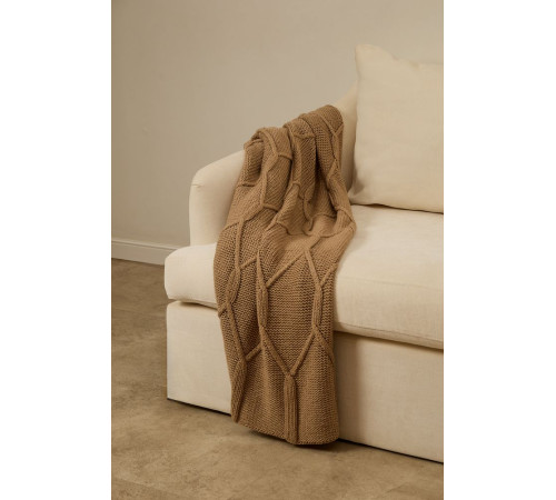 Плед Curve Verve, бежевый меланж