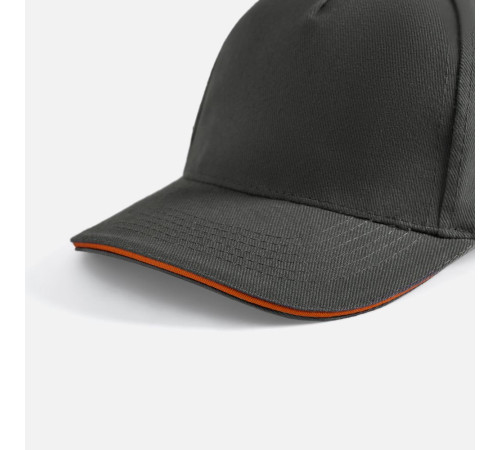 Бейсболка Long Beach, серая с оранжевым