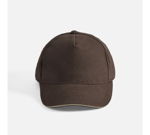 Бейсболка Long Beach, коричневая с бежевым