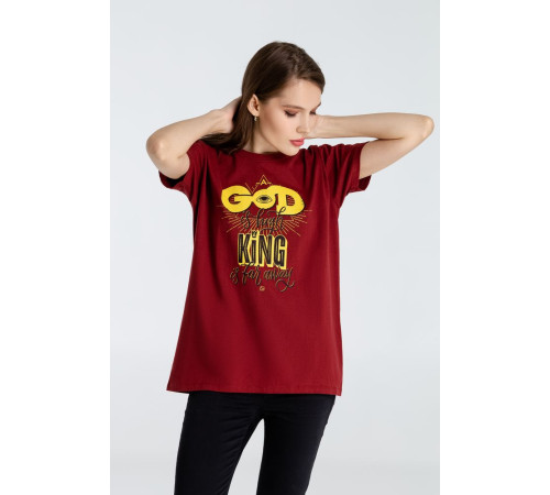 Футболка A God is High, гранатово-красная