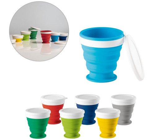 Складной стакан с крышкой Astrada, красный